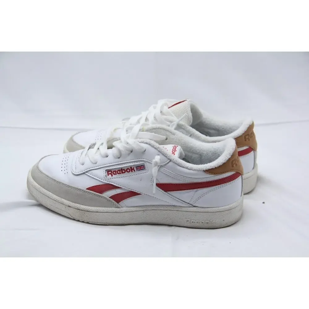 Reebok Club C Revenge Shoes Mens Size 9 Chalk Whit Semi Orange Flare Sneakers